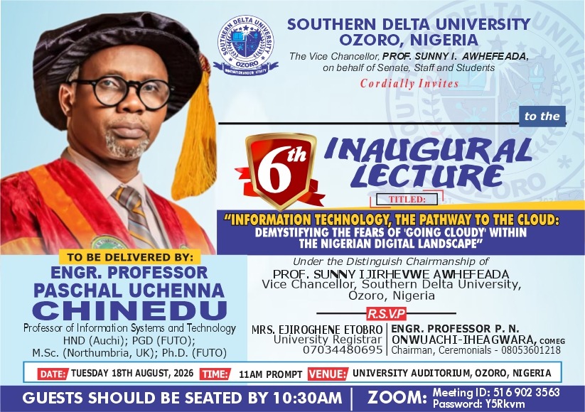 6th Inaugural Lecture Flyer